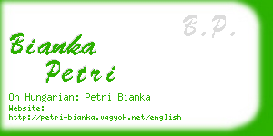 bianka petri business card